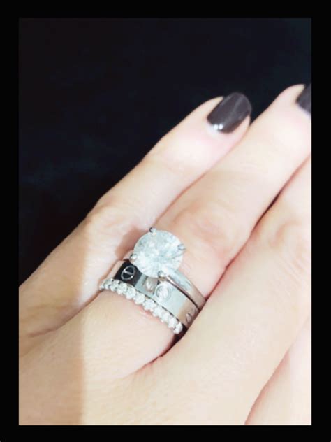 cartier love ring with engagement ring|cartier engagement ring for sale.